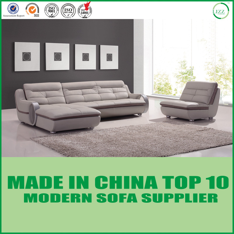 Modular Office Leather Funriture Wooden Sectional L Shape Sofa