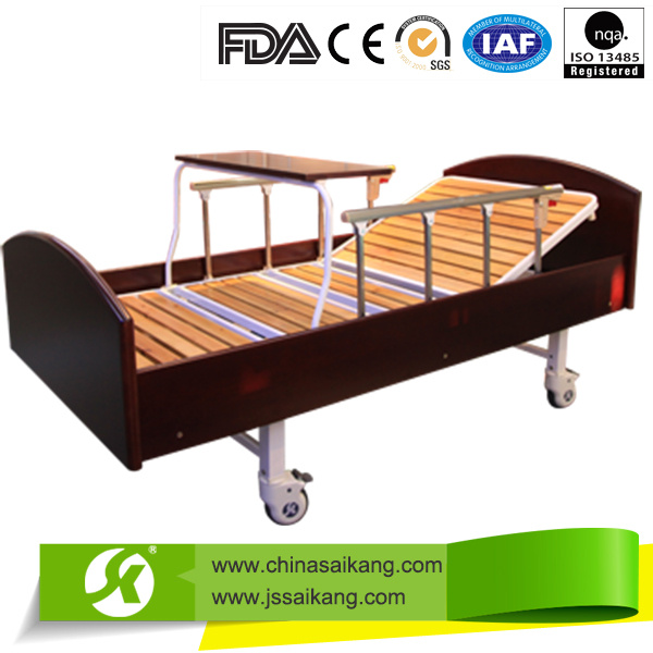 Hospital Medical Folding Manual Patient Nursing Bed with Backrest for Home Use