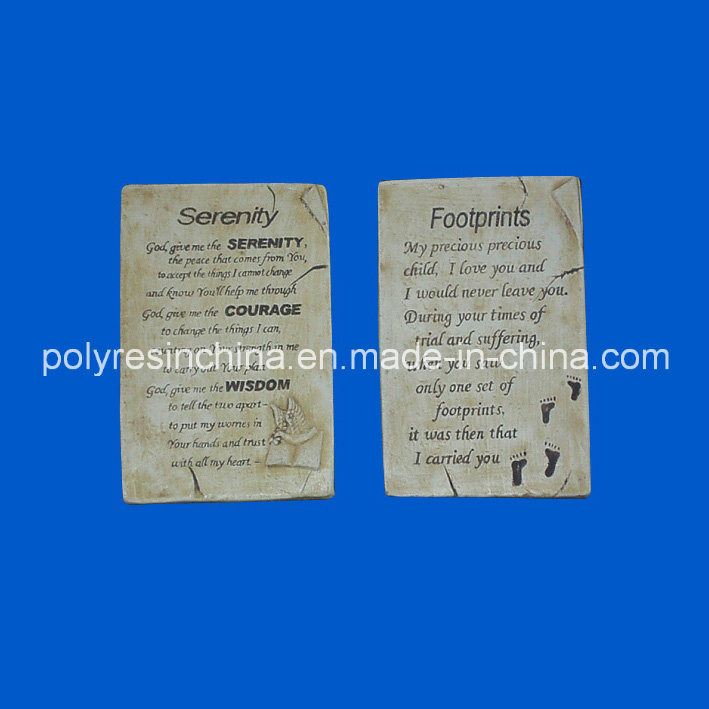 Plaque Crafts with Saying of Polyresin Plate Decoration
