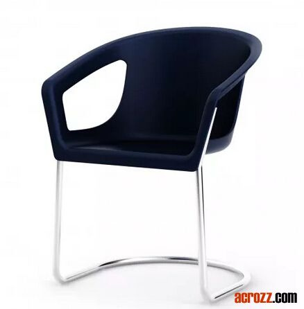 Sleigh Leg Chrome Steel Dining Chair Moria Chair