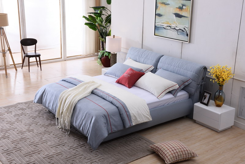 Bedroom Furniture Modern Design Fabric Double /Queen/King Soft Bed