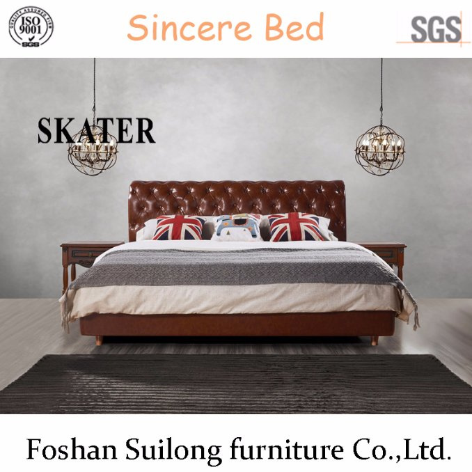 B002 American Style Leather Bed
