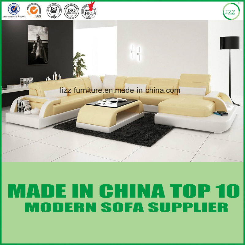 Italian Wooden Leather Home Sofa Furniture