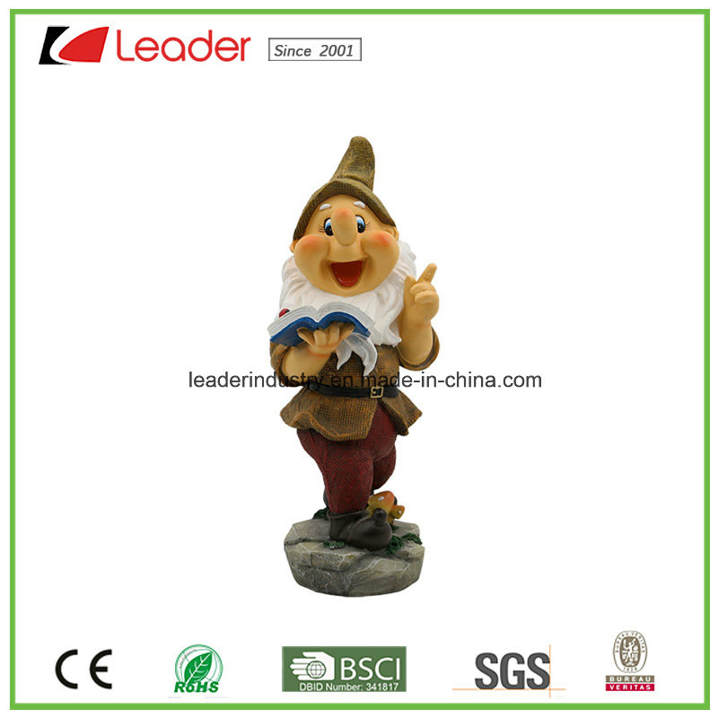 Hot-Sale Gnome Statue with a Book for Home and Garden Decorative