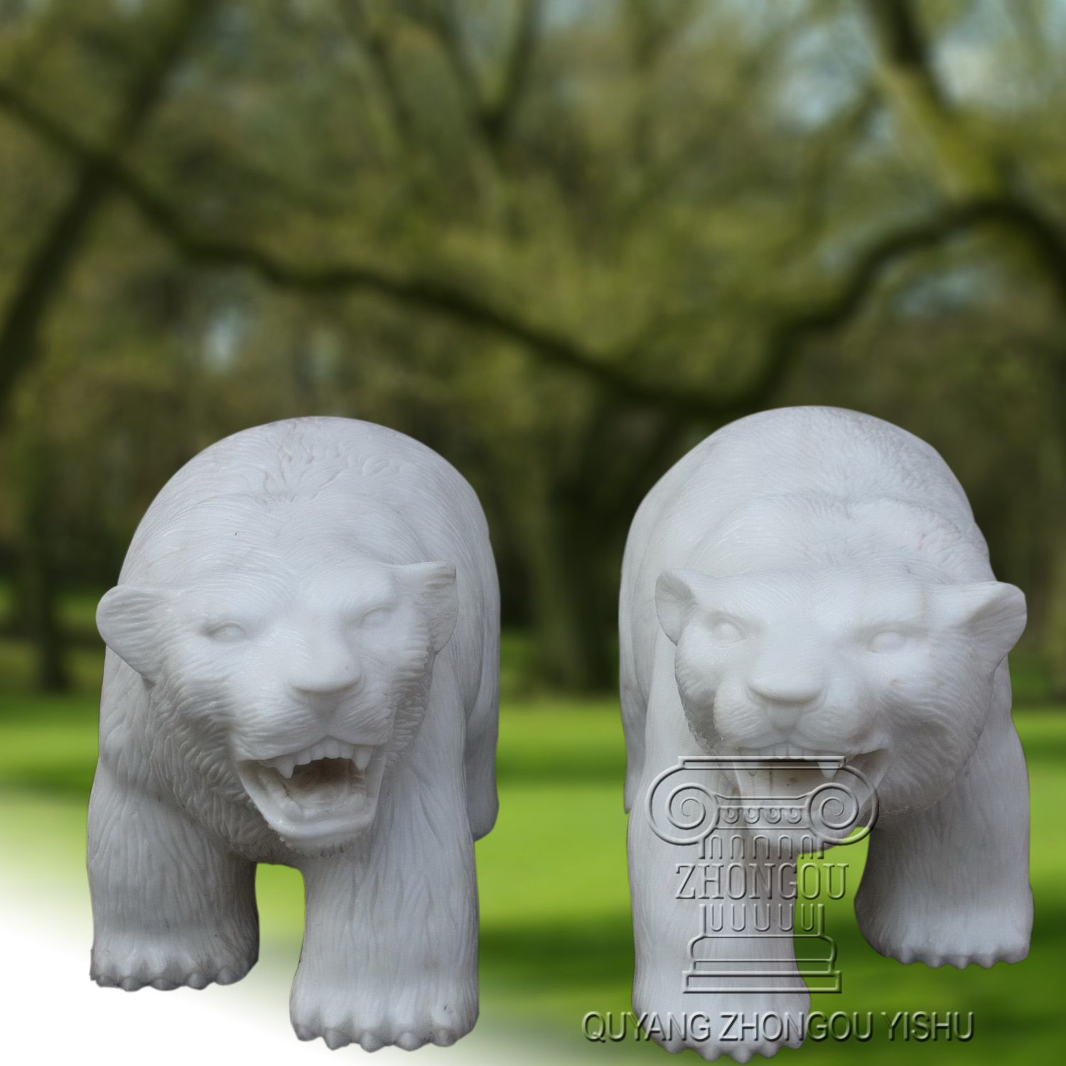 a Pair of Bear Statue Sculpture, Animal Sculpture