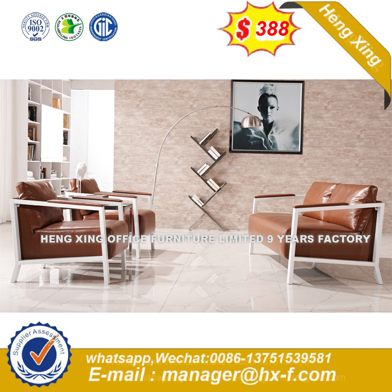1+1+3 Wooden Legs Reception Leather Office Sofa (HX-S328)