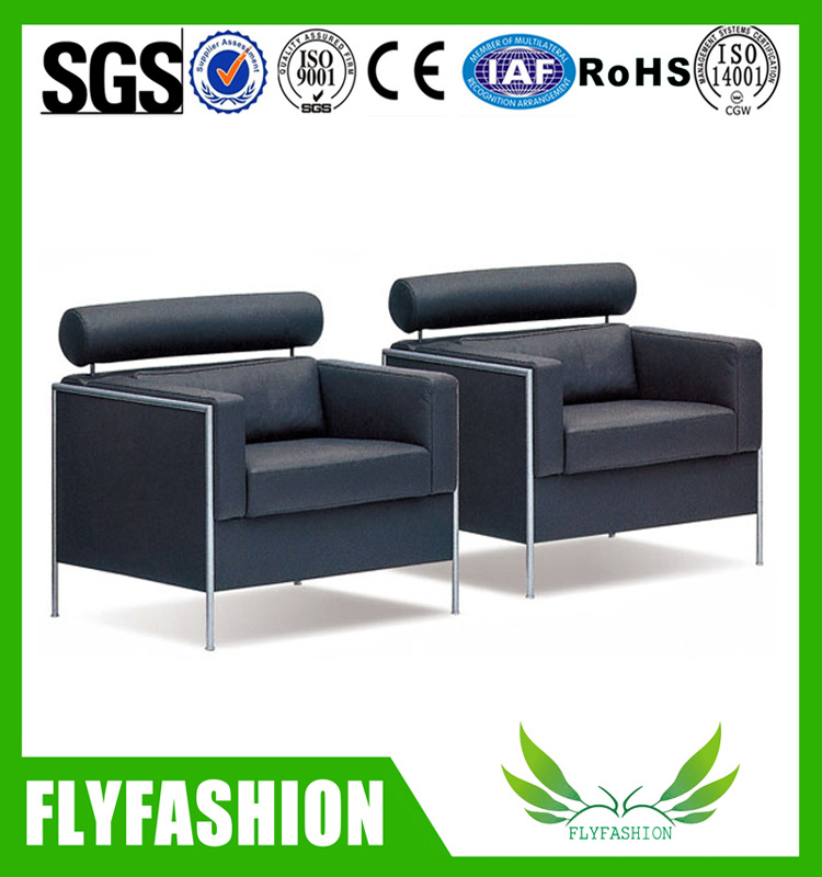 Single Modern Design Office Black Leather Sofa (of-22)