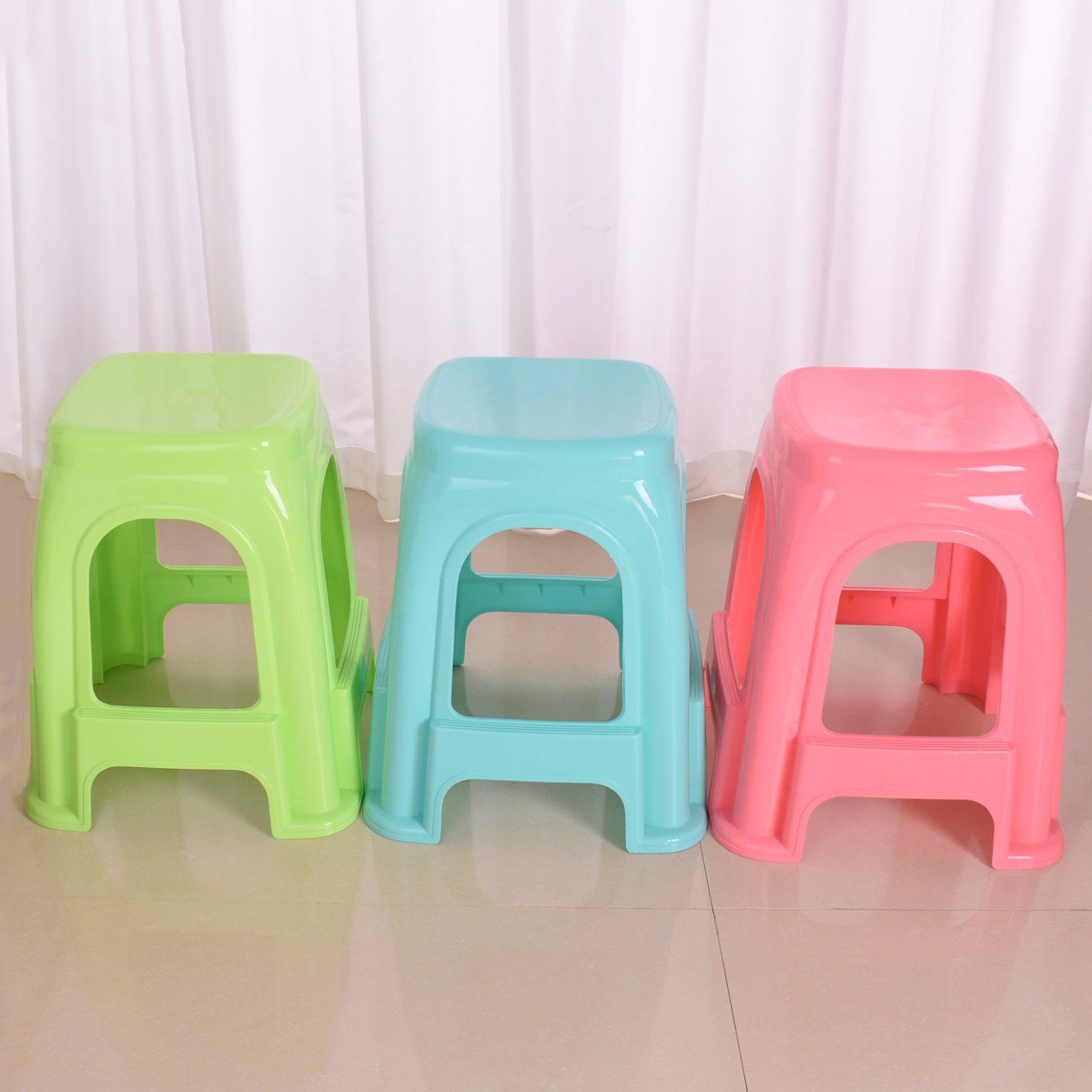 Home Furniture General Use High Square Plaid Form Plastic Stool