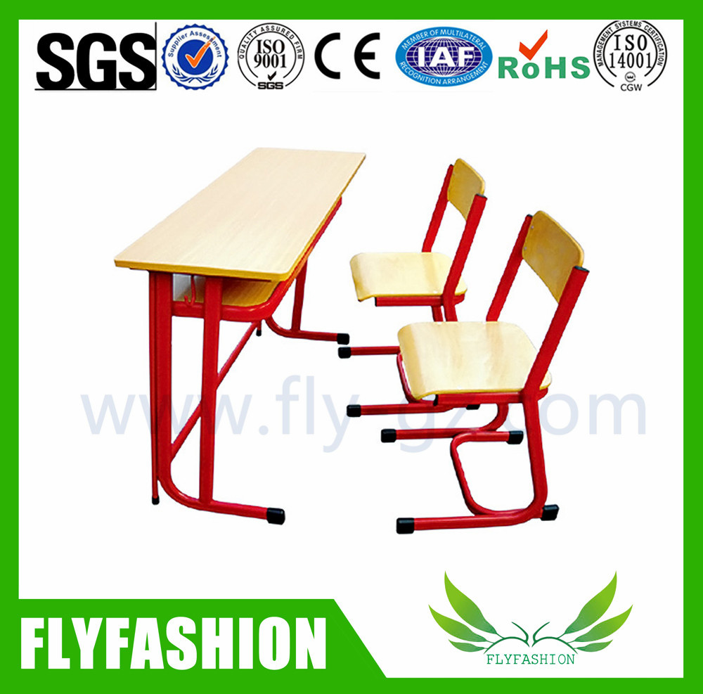 Sf-21d Middle School Furniture Double Desk and Chair Sets