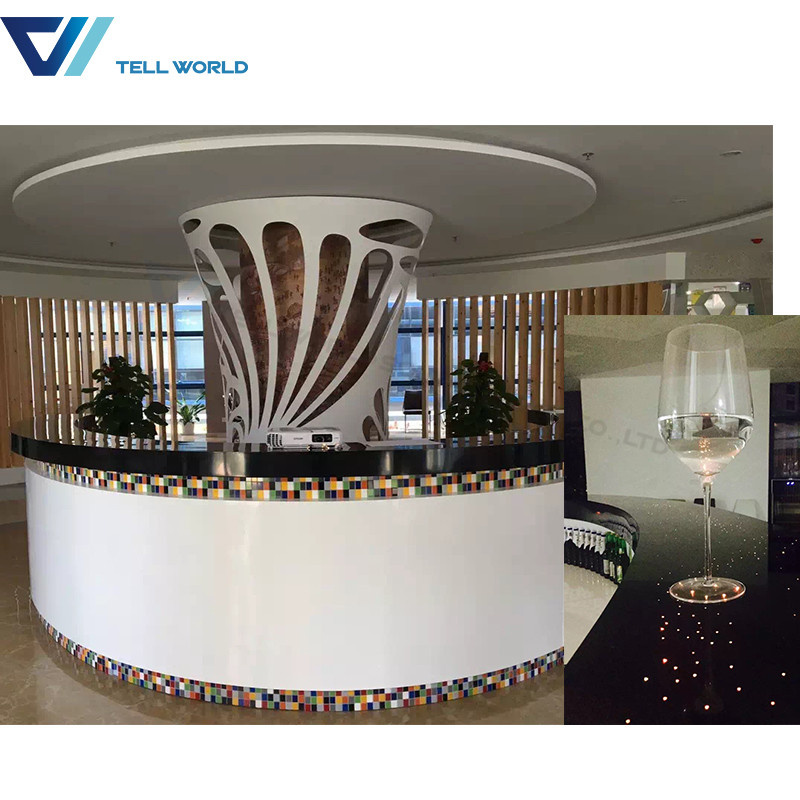 LED Illuminated LED Modern Commercial Bar and Counter Fast Food Counter Design