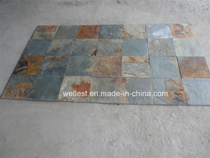Garden Natural Stone Multicolor Slate for Paving/Flooring/Wall Cladding