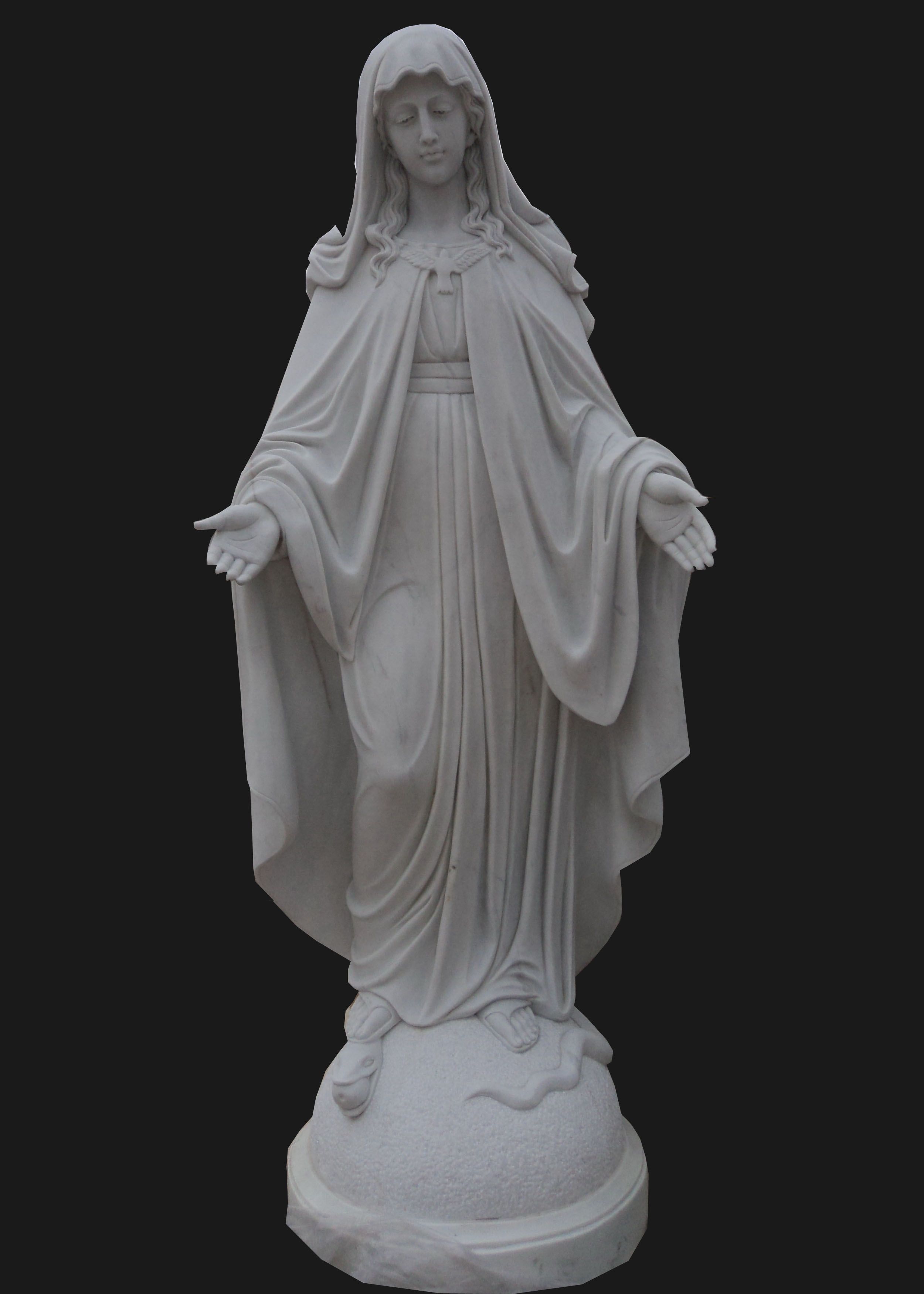 Stone Carving Holly Virgin Mother Maria Statue Sculpture (LL60)