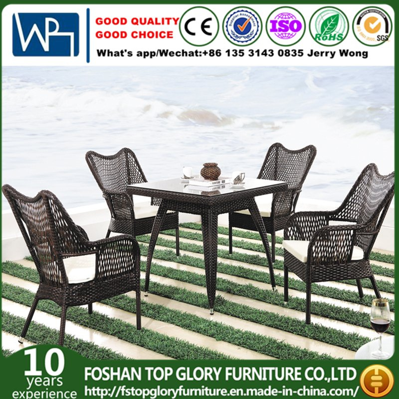Rattan Coffee Colour Outdoor Garden Dining Furniture Set (TG-1289)