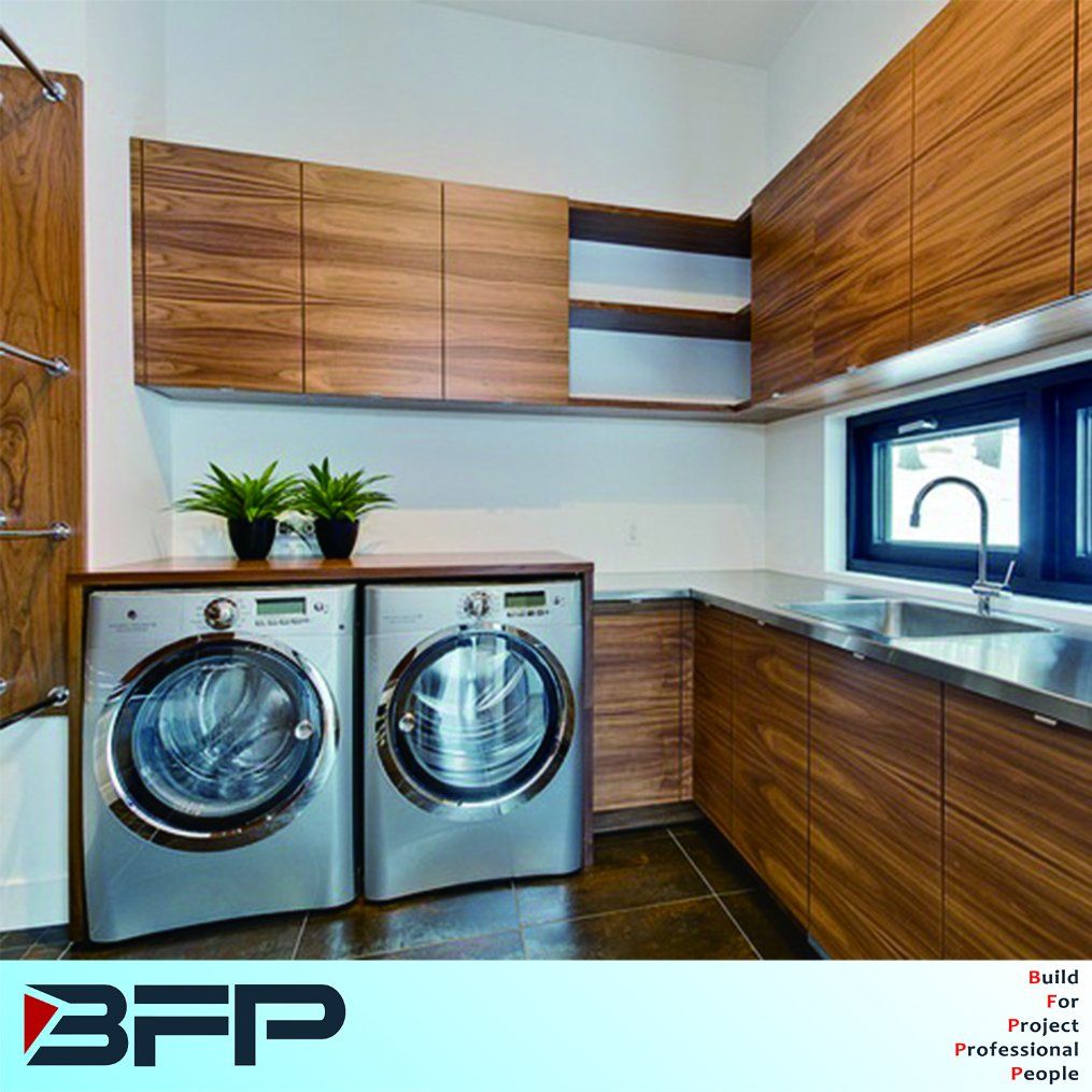 Wood Venner Laundry Cabinet