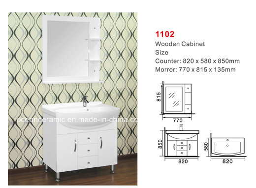 Wooden Bathroom Cabinet (NO. 1102) , Ceramic Cabinet Basin, Assembly Cabinet