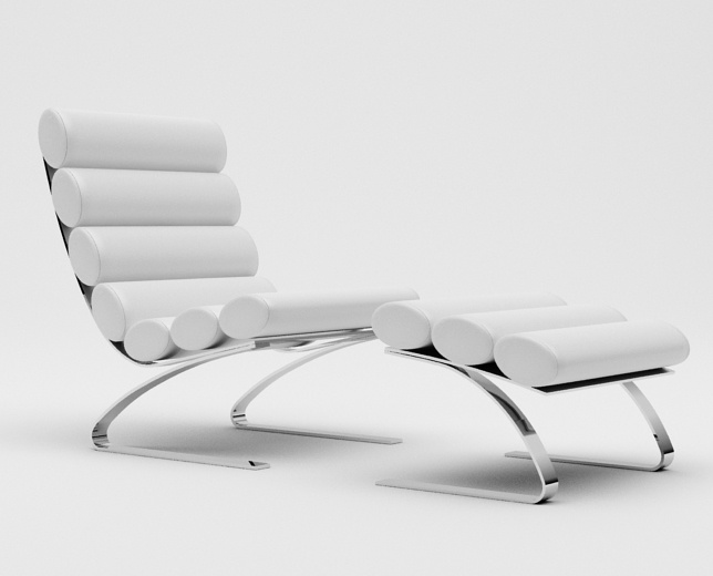 Sinas Chair with Ottoman in Leather