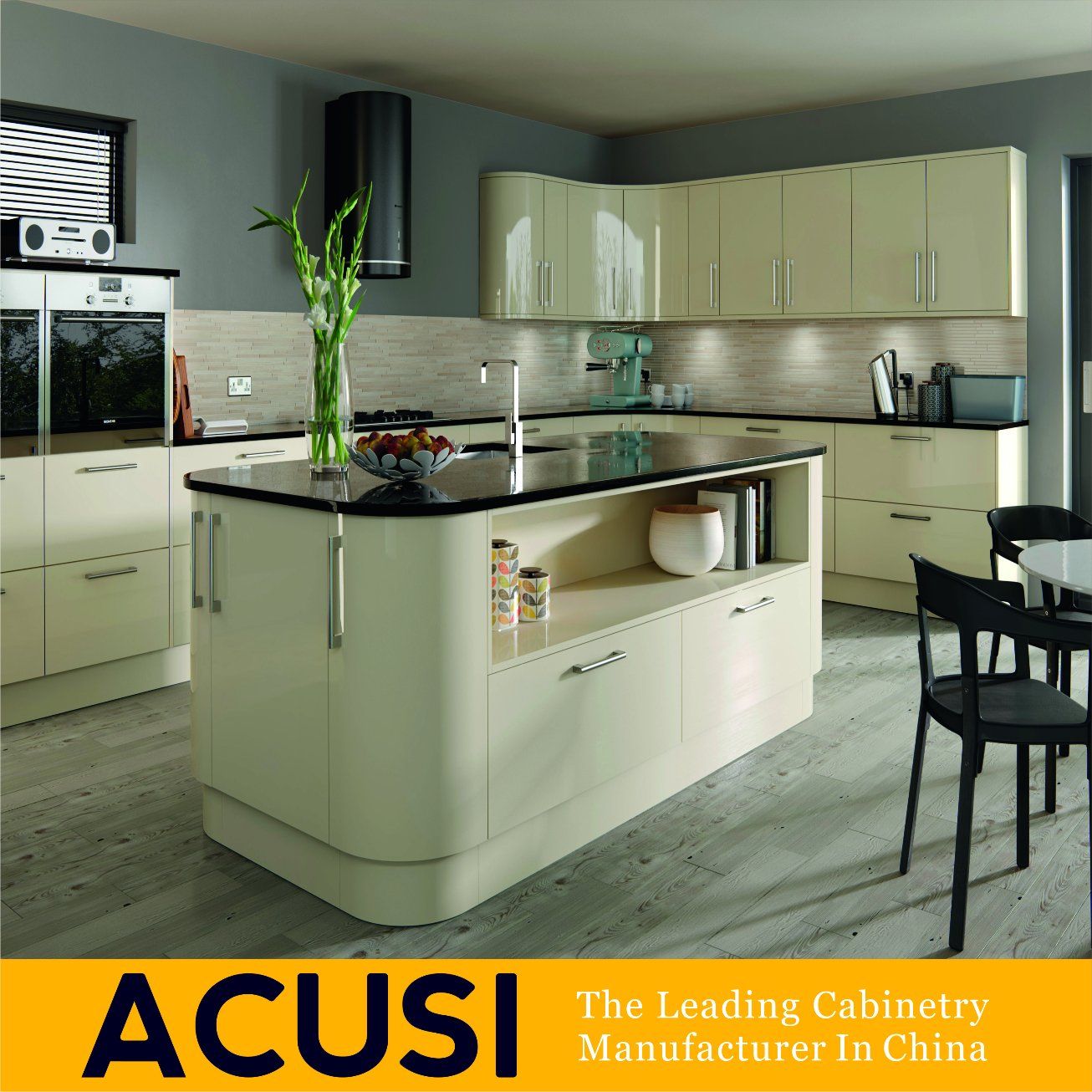 New Design Modern Island Style Lacquer Kitchen Cabinets (ACS2-L28)