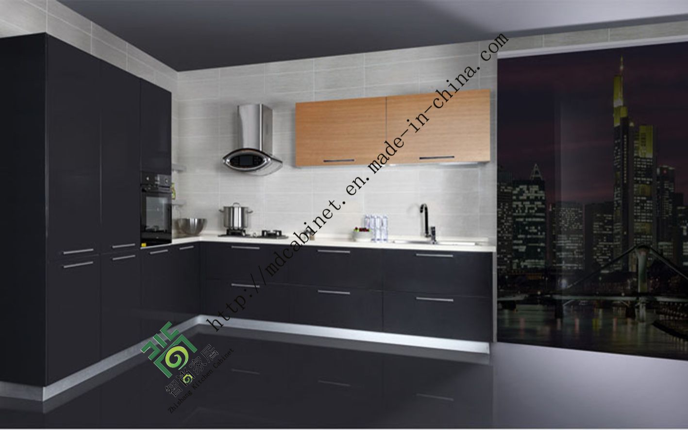 2017 New Style White Fashion Kitchen Cabinet (ZS-124)