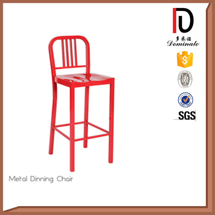 Modern Industrial Colorful Iron Bar Stool High Back Metal Bar Chair