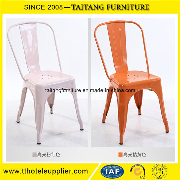 Black Stackable Restaurant Metal Dining Chair