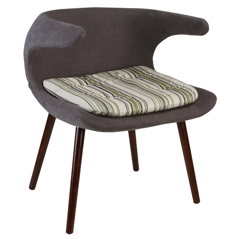Fiberglass Shell Upholstered Dining Chair with Solid Wood Leg