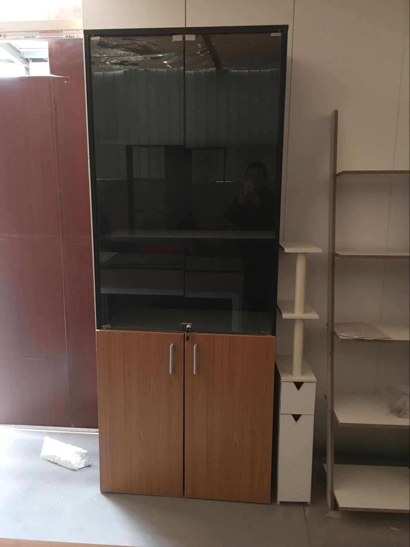 Wood Display Cabinet with Glass