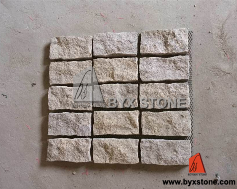 G682 Yellow Granite Outdoor Garden Cobblestone for Paving