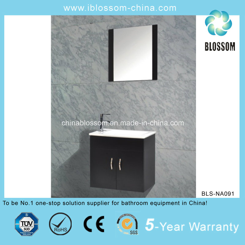 Solid Wood Two Doors Bathroom Cabinet (BLS-NA091)