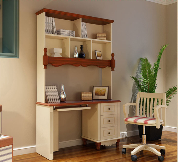 New Design Modern Home Furniture Children Study Table with Bookcase Design