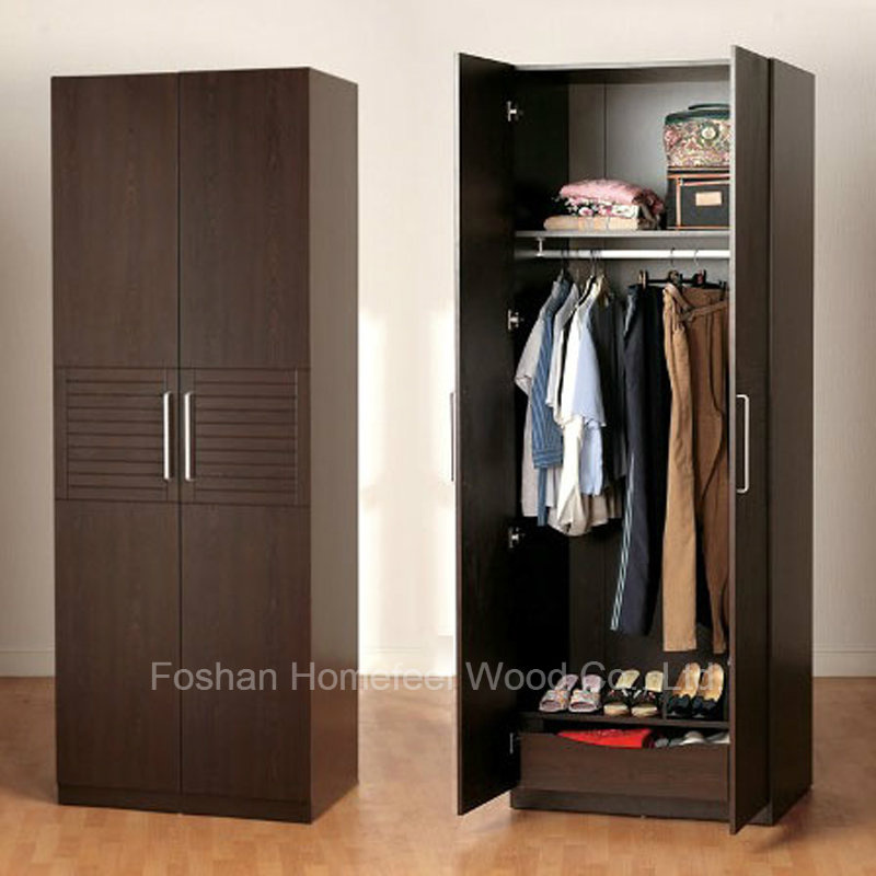 Free Standing Bedroom Wooden Wardrobe (HF-EY077)