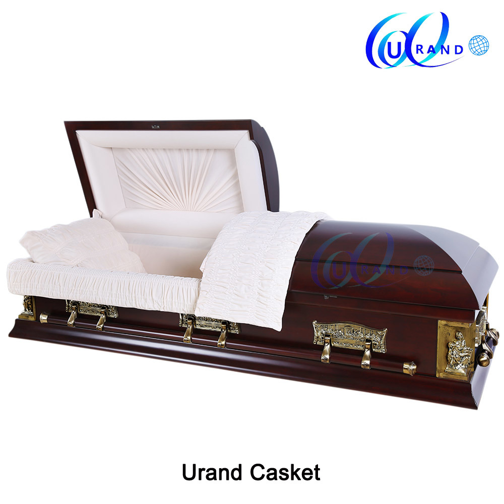 Funeral Products Velvet Interior Discount Solid Wood Coffins and Casket