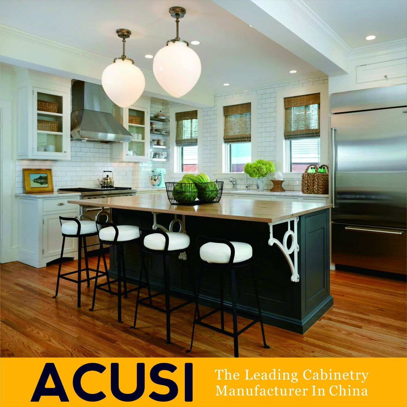 Wholesale Shaker Style Solid Wood Kitchen Cabinets (ACS2-W05)