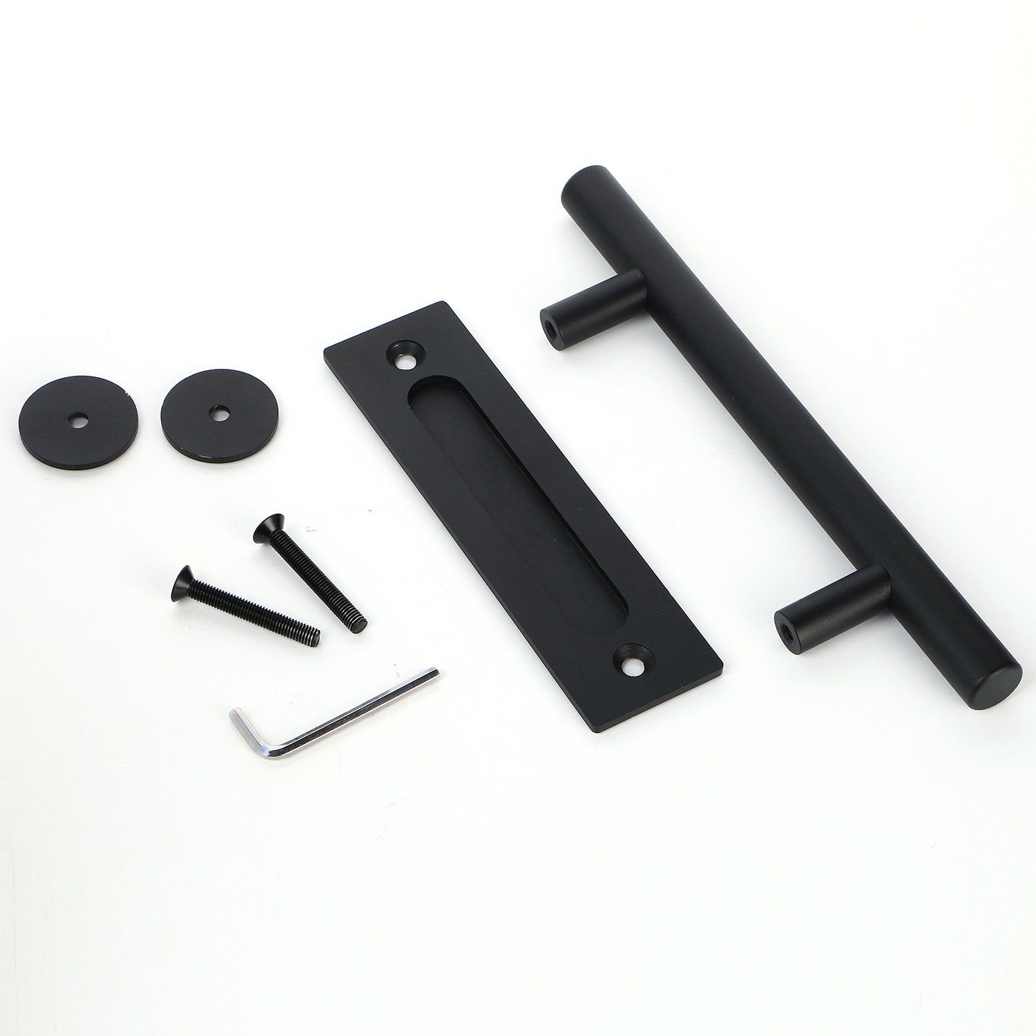 Door Handle Set in Black Sliding Barn Door Hardware Handle