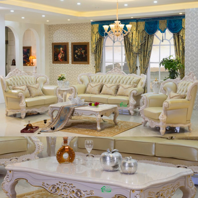 Living Room Sofa with Wooden Sofa Frame (518B)
