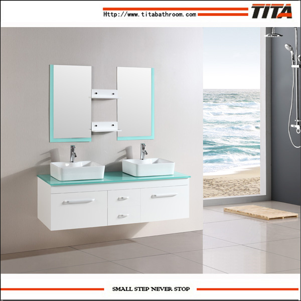 PVC Bathroom Cabinet Bathroom Double Sink Vanity Cabinet