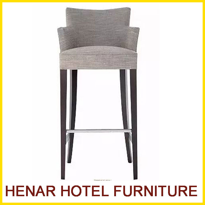 Comfortable Wooden Upholstered Chairs New Style Bar Stool with Footrest
