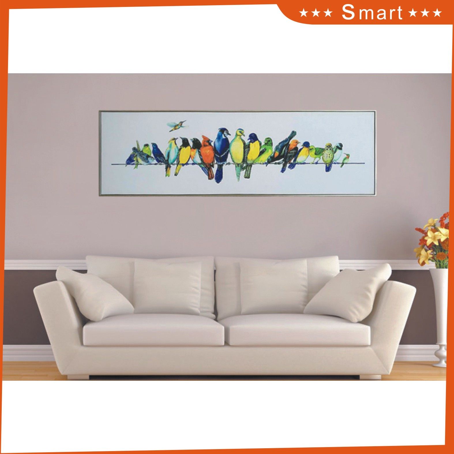 Modern Design Colorful Birds Wholesale Oil Painting Art on Canvas for Home Decoration