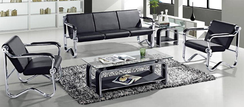 Office Sofa Waiting Bench Public Sofa Sponge Sofa 208# in Stock 1+1+3