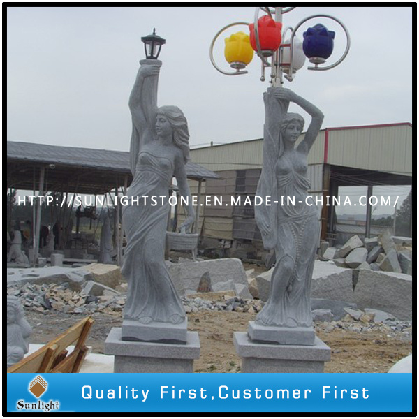 Garden Decoration Natural Marble Sculpture with Lantern