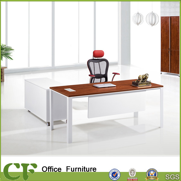 Classic Design Aluminum Frame Manager Desk with Side Cabinet