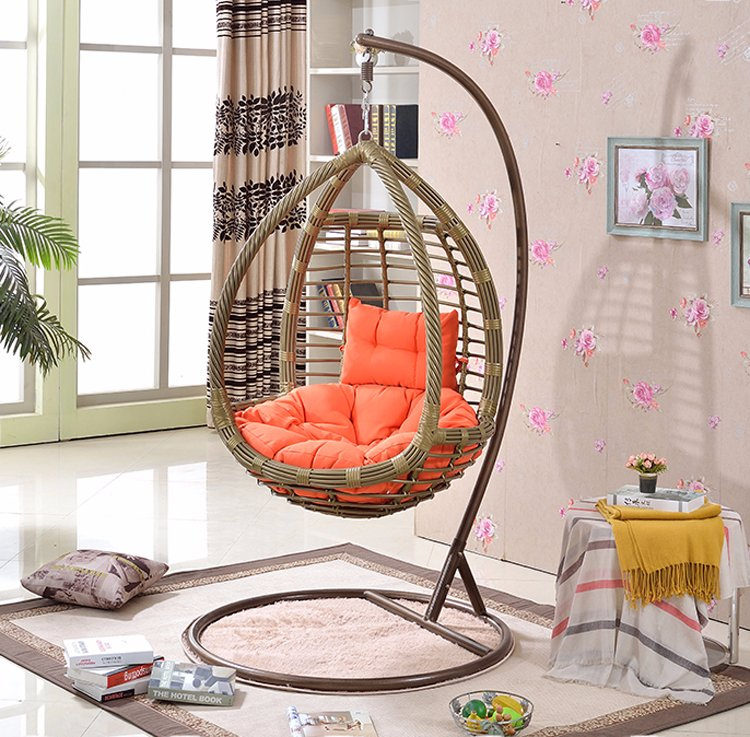 Fashionable Single Rattan Weaving Basket Swing (D008)