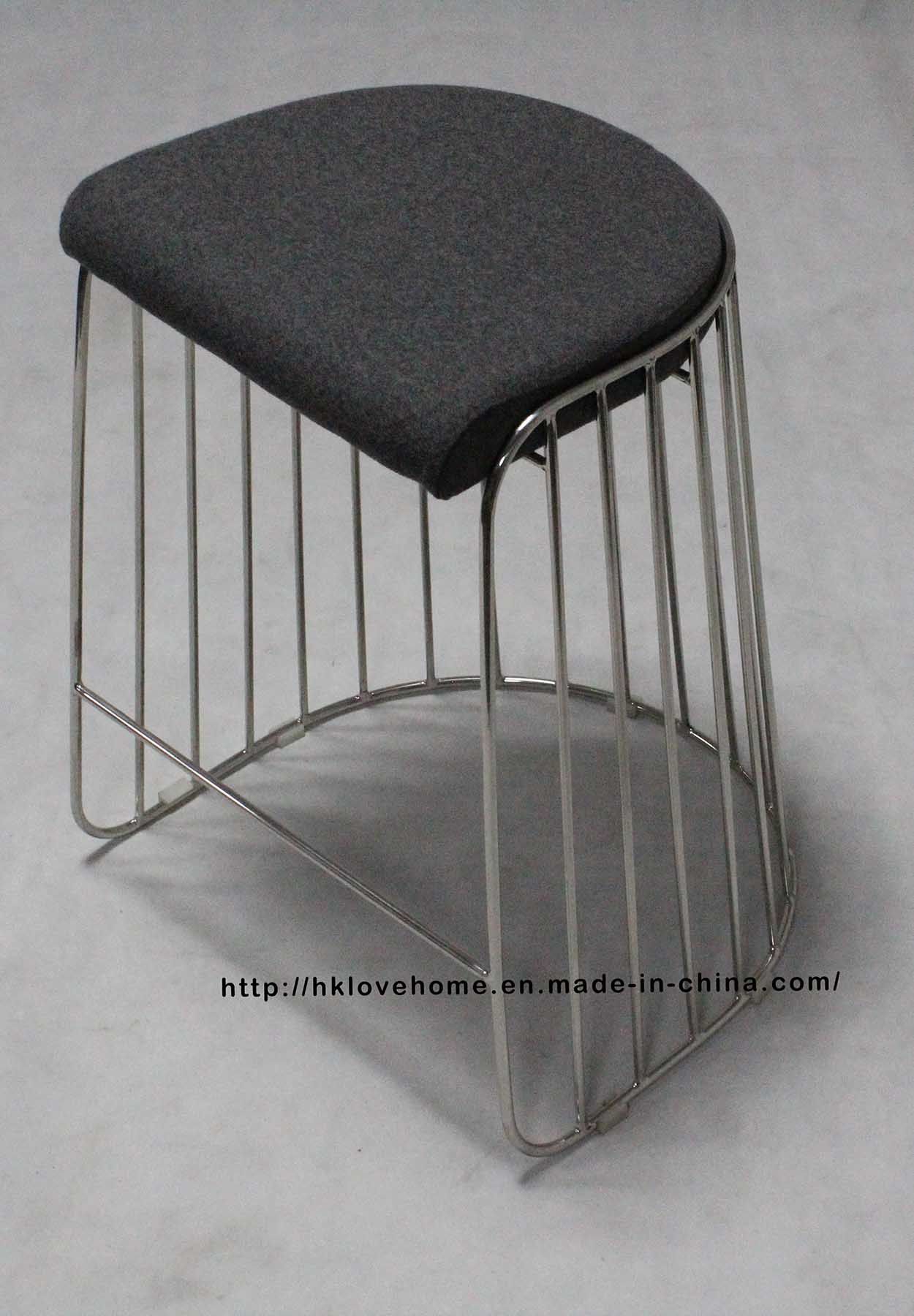 Metal Restaurant Stackable Wire Dining Chrome Gray Counter Bar Stools