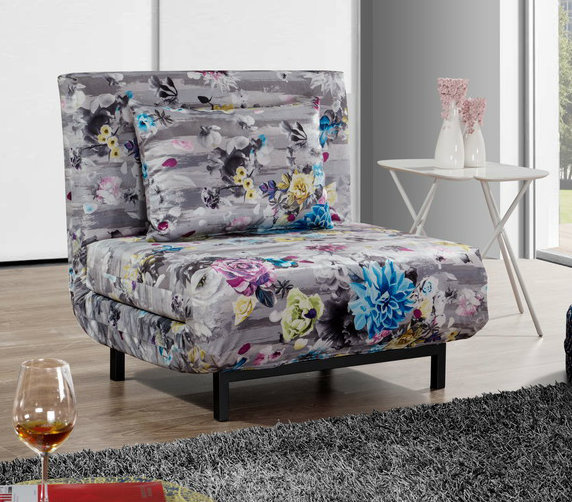 Folding Fabric Sofabed as Extra Bed for Small Room