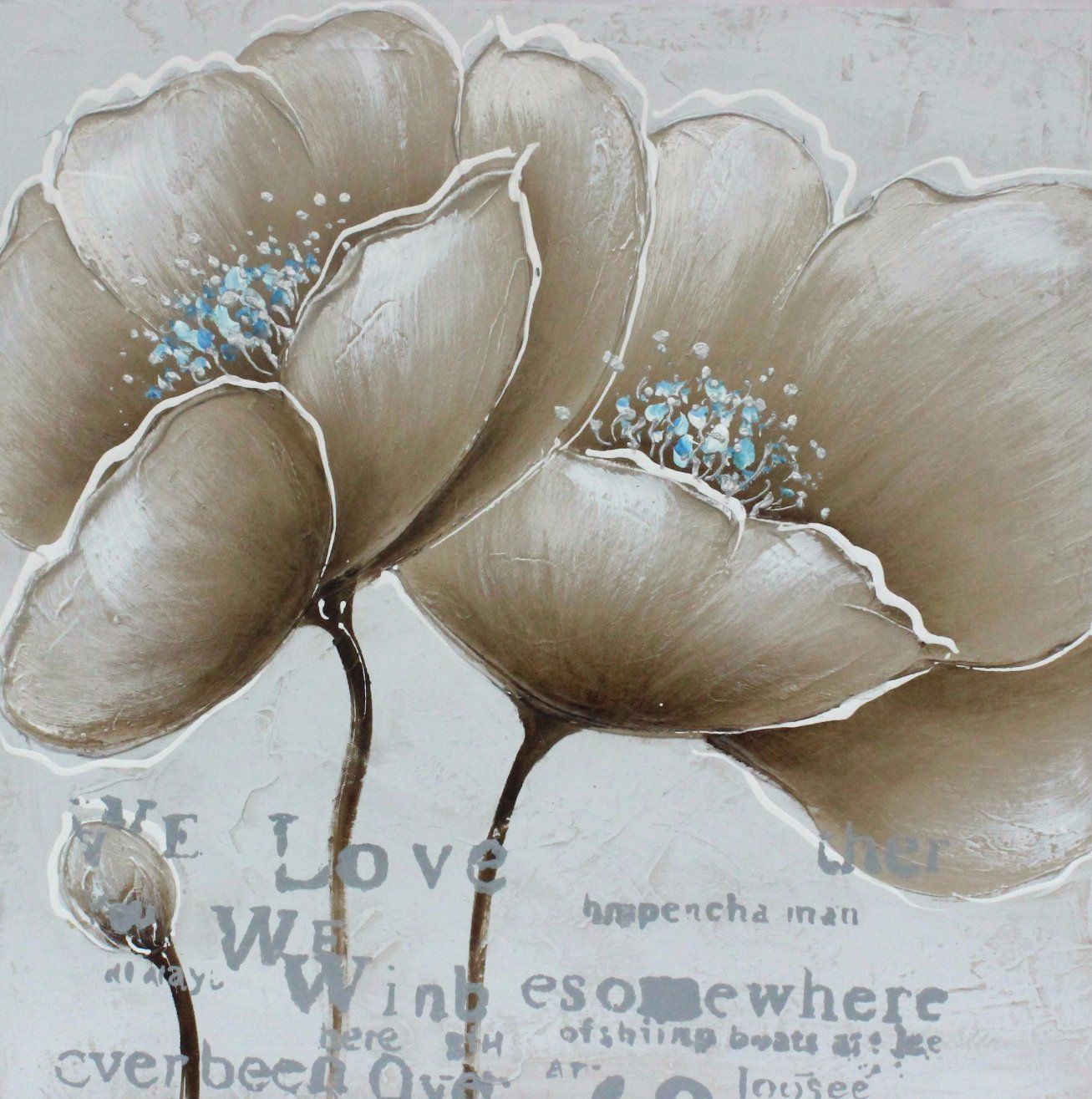 Modern Home Decoration Flower Handmade Canvas Oil Painting