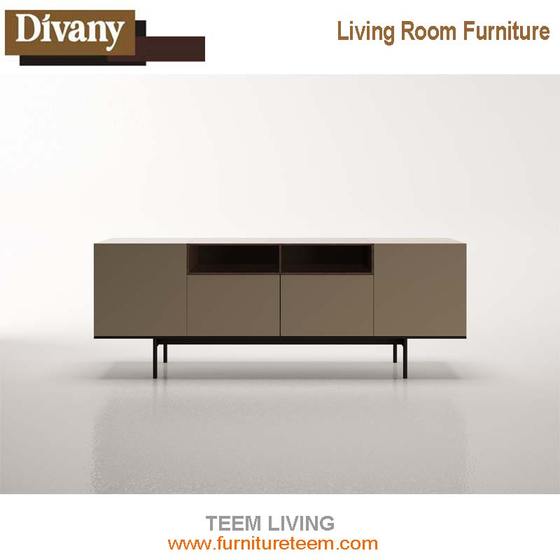Best Selling Hotel TV Cabinet Made of Wood and Tempered Glass