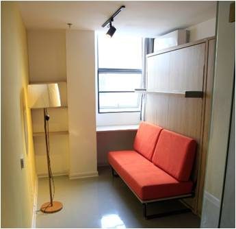 Vertical Tilting Bedroom Murphy Wall Bed With Front Sofa