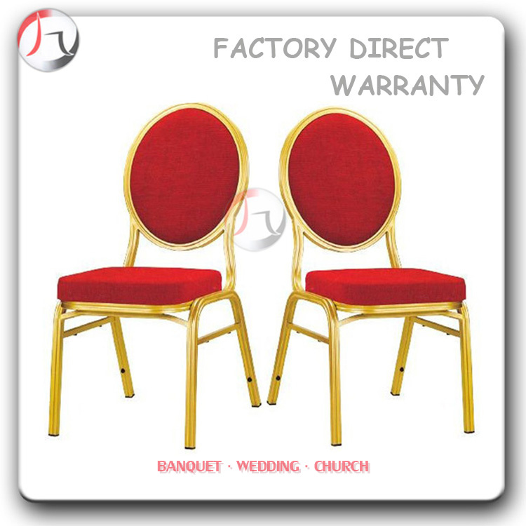 Golden Steel Red Fabric Dining Room Chairs (BC-69)
