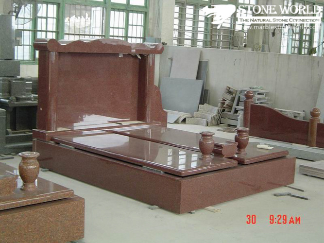 Poland Red Granite Tombstone / Monument