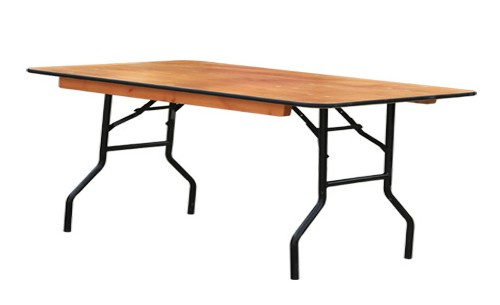6 Foot Rectangle Wood Folding Banquet Table