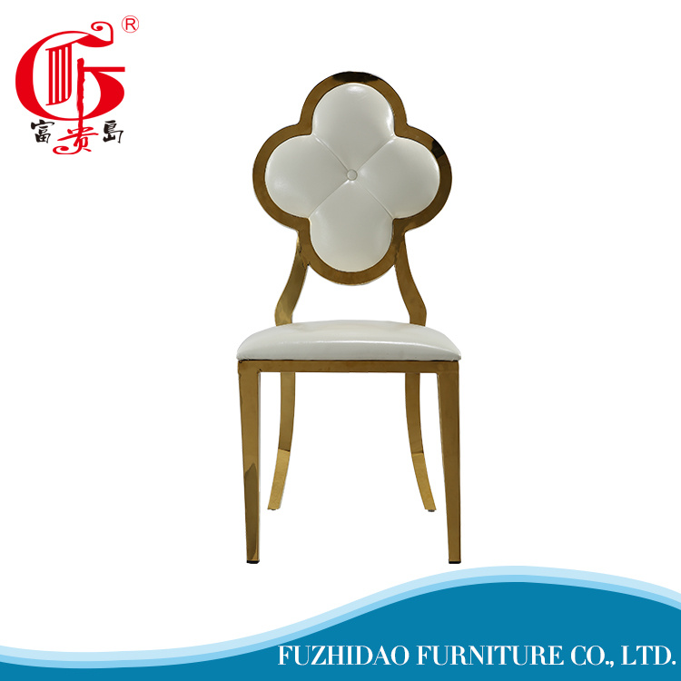 Beautiful Designing Flower Shape Stainless Steel Leather Chair